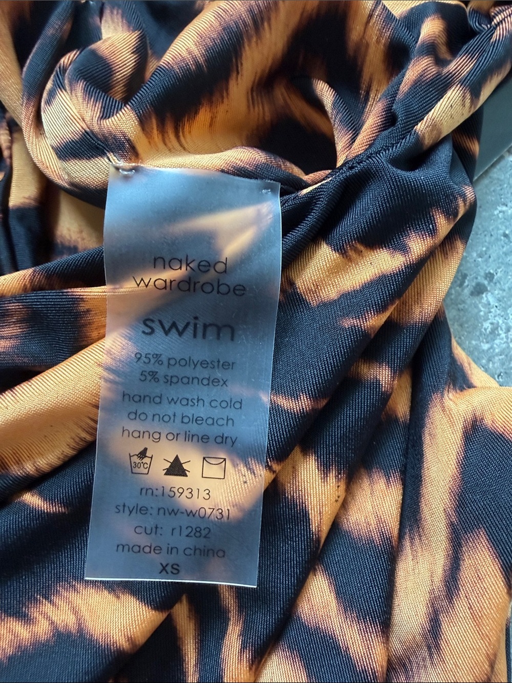 Naked wardrobe Black Swim Tag with Rose Gold Text XSMALL - Picture 5 of 5